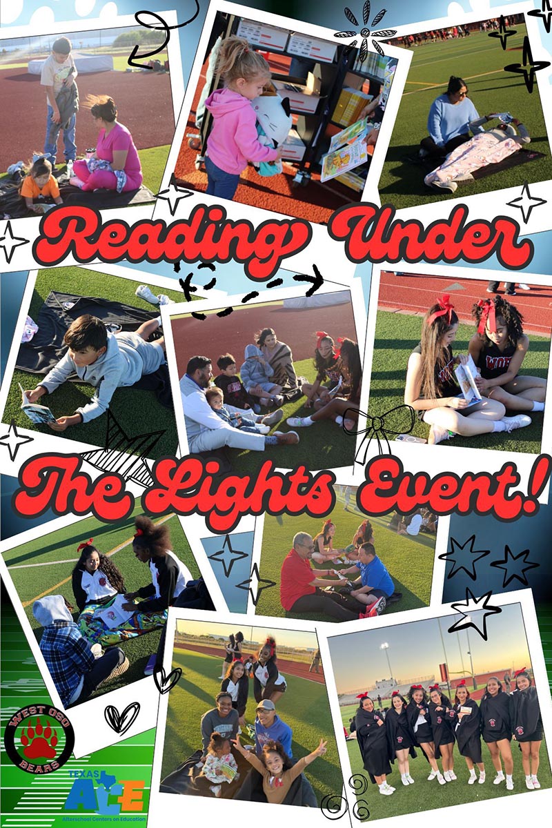 Reading Under the Light photo collage